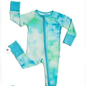 Little Sleepies Tidepool Watercolor Zippy 0-3 Month